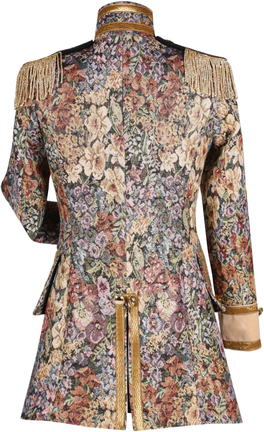 Thetru Karneval Damen Kostüm Jacke Frack aus Goldbrokat