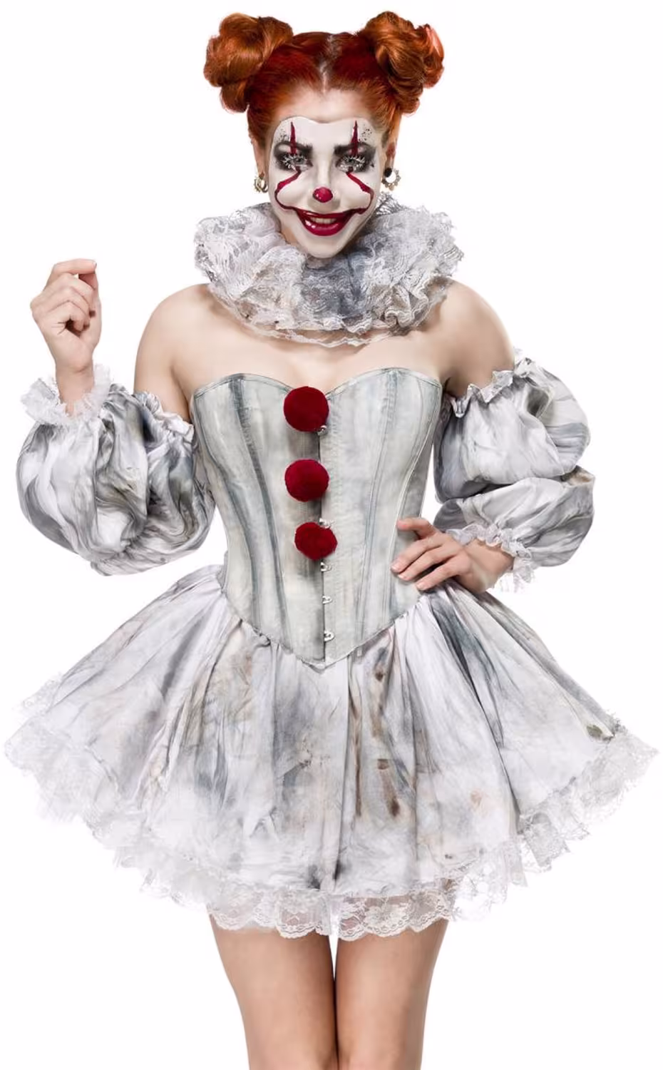 Karneval Halloween Damen Kost&uuml;m Grusel Clown