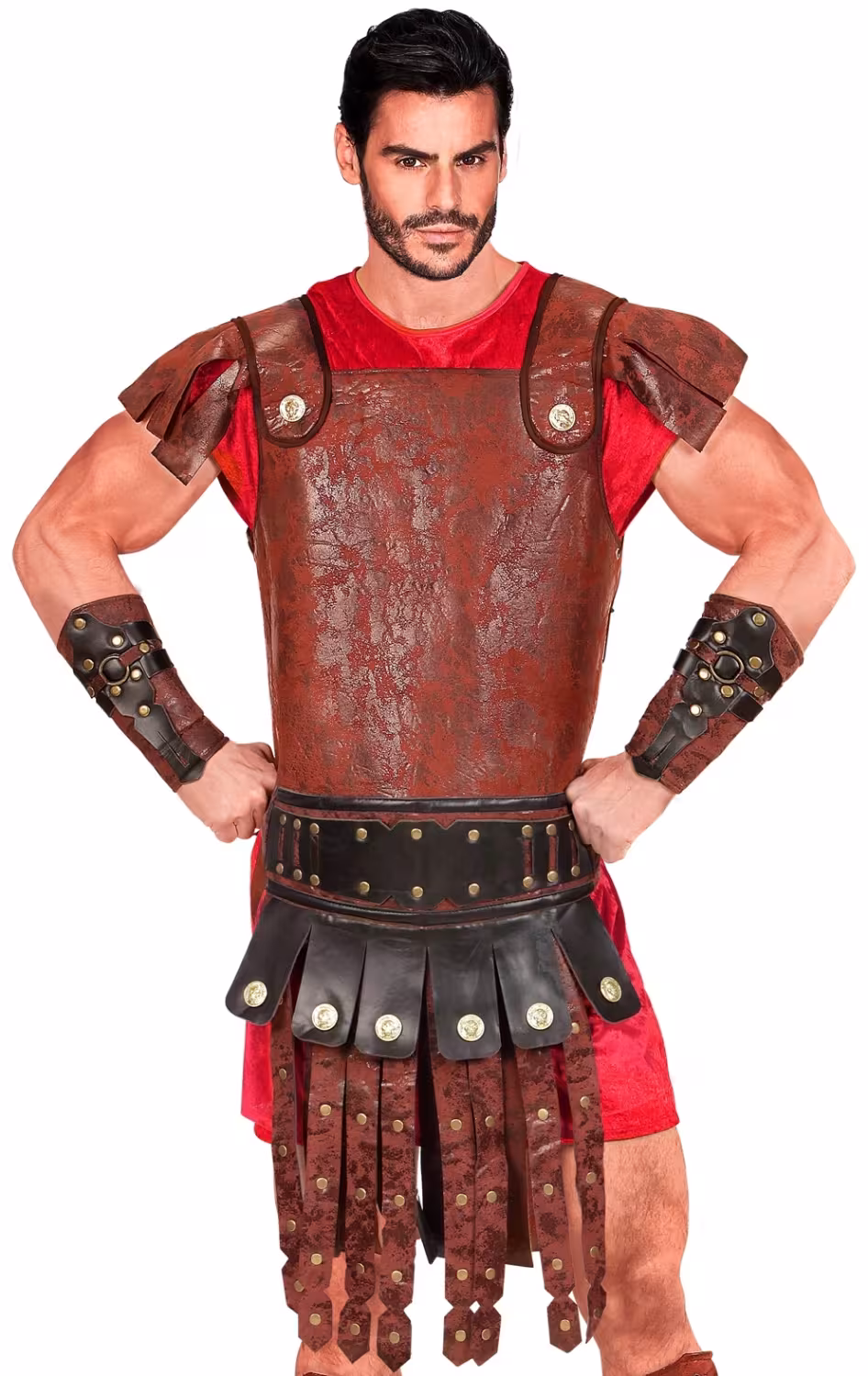 Karneval Gladiator Schurz mit G&uuml;rtel in Leder-Optik braun