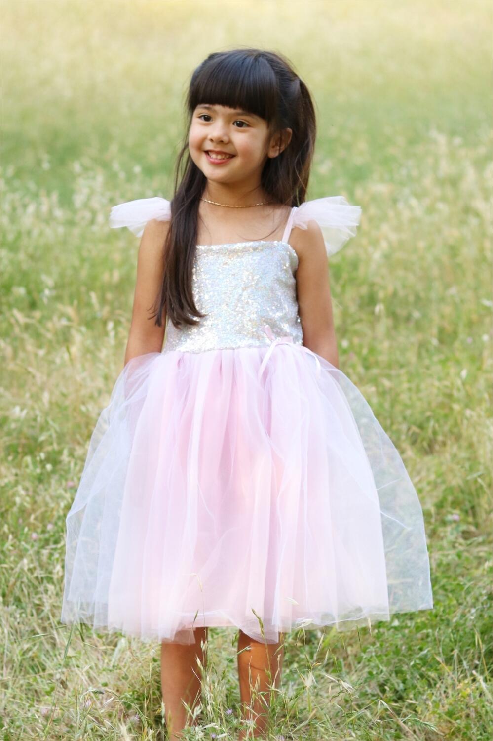 Karneval M&auml;dchen Kost&uuml;m Prinzessin Pailletten rosa
